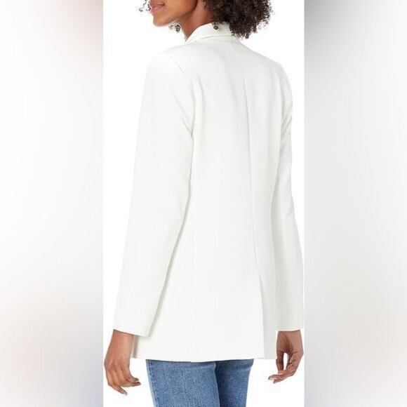 The Drop Womens Blake White Ivory Long Blazer Single Button NWT Size Large - Picture 4 of 14